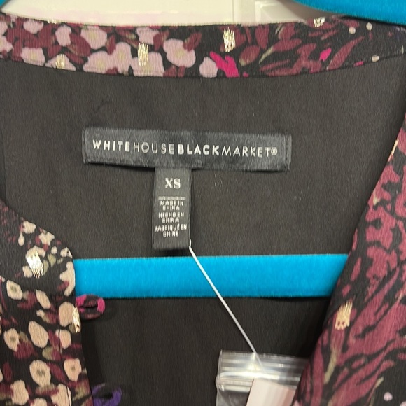 WHBM plum purple blouson dress NWT XS gathered waist ruffles - Picture 2 of 6